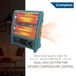 Crompton-Insta Comfy 800 Watt Room Heater with 2 Heat Settings(Grey Blue)
