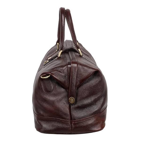 HYATT-Leather Accessories Unisex 20 Inch Leather Travel Duffle Luggage Bag (Brown)