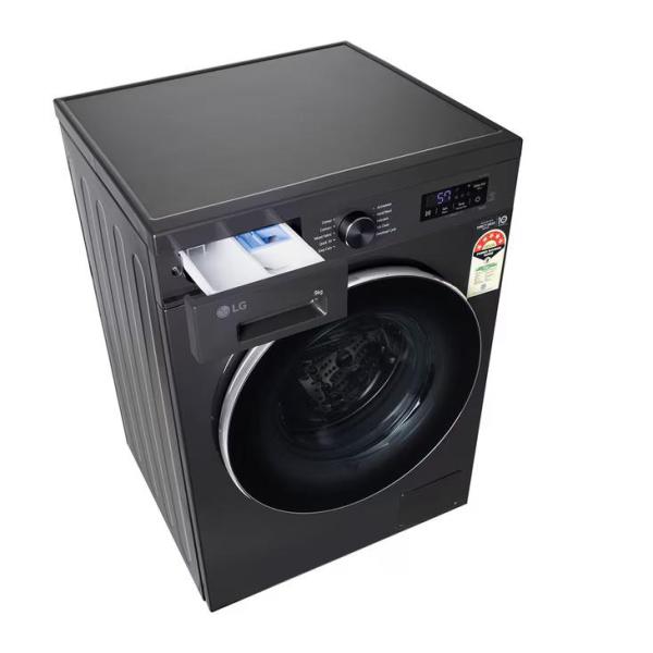 LG-9KG Front Load Washing Machine, Inverter Direct Drive, Platinum Black