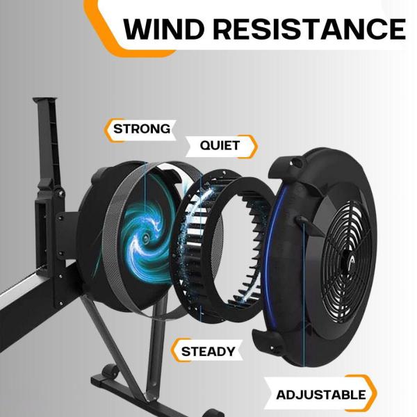 LifeFit-Air Rower Machine | 10-Level Resistance, LCD Monitor
