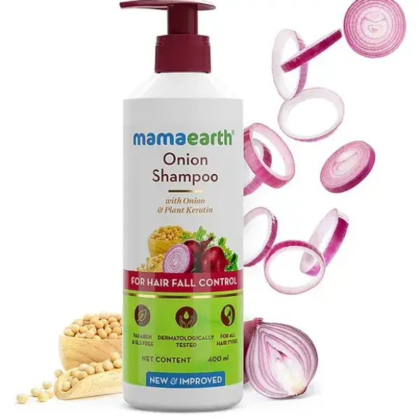 Mama Earth- Onion Shampoo for Hair Growth & Hair Fall Control with Onion & Plant Keratin - 400ml
