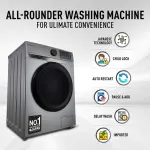 Panasonic-7 Kg 5 Star Fully-Automatic Front Loading Washing Machine (NA-147MH2L01, Dark Silver, Drynamic Spin, Steam Care, Baby Care)
