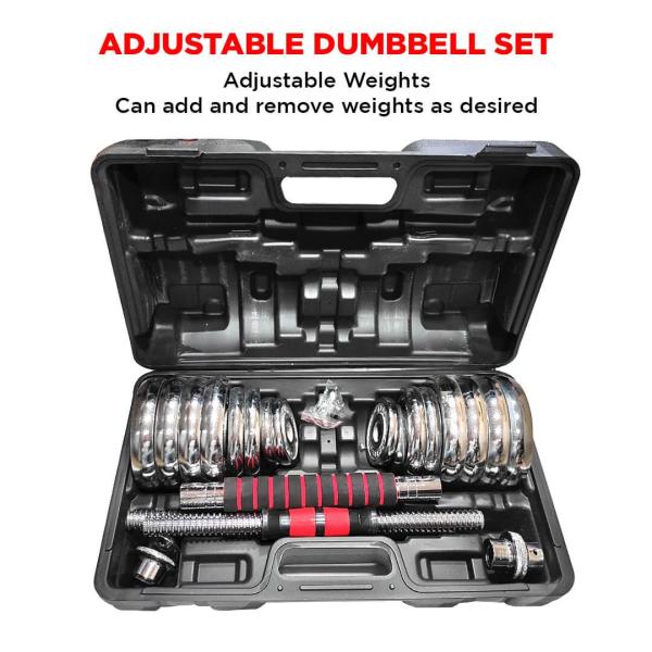 PowerMax-PDS-30C Chrome Iron Dumbbells Set