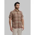 Raymond-ColorPlus Regular Fit Checkered Dark Brown Shirt