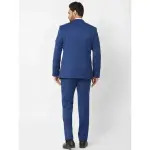 Raymond-Raymond Men Blue Structured Contemporary Fit Polyester Blend Suit