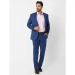 Raymond-Raymond Men Blue Structured Contemporary Fit Polyester Blend Suit