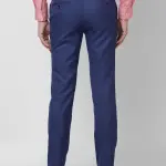 Raymond-Men Blue Checks Slim Fit Polyester Blend Trouser