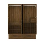 WoodenStreet-Kosmo Linden 4 Door Wardrobe with Mirror