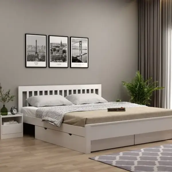WoodenStreet-Venice Mango Wood Bed with Drawer Storage
