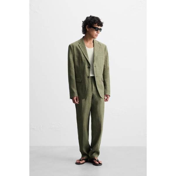 ZARA-100% LINEN SUIT BLAZER
