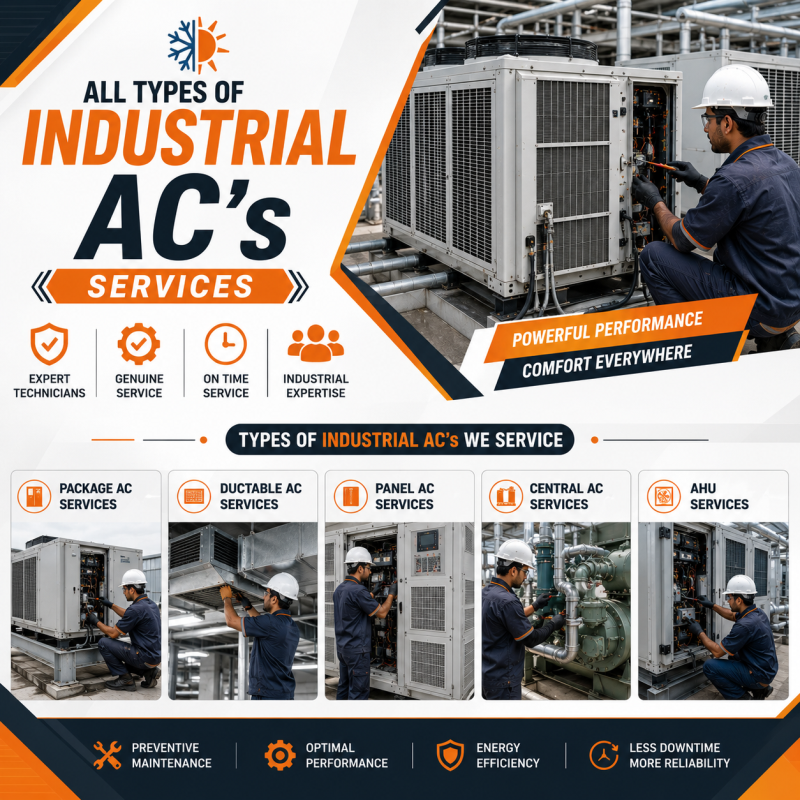 All Types of Industrial Air Conditioners (Package, Ductable, Panel, Central AC & AHU) Services/Repairs