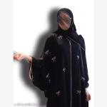 (WITHOUT HIJAB) Latest Dubai Style Pink Bow Tie Abaya with Elegant Embroidery – Modest & Trendy