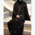 MUSHFAABAYA Polyester Self Design Abaya With Hijab  (Black)